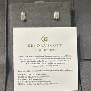 Kendra Scott Fine Amelee White Gold Pave Diamond Earrings studs